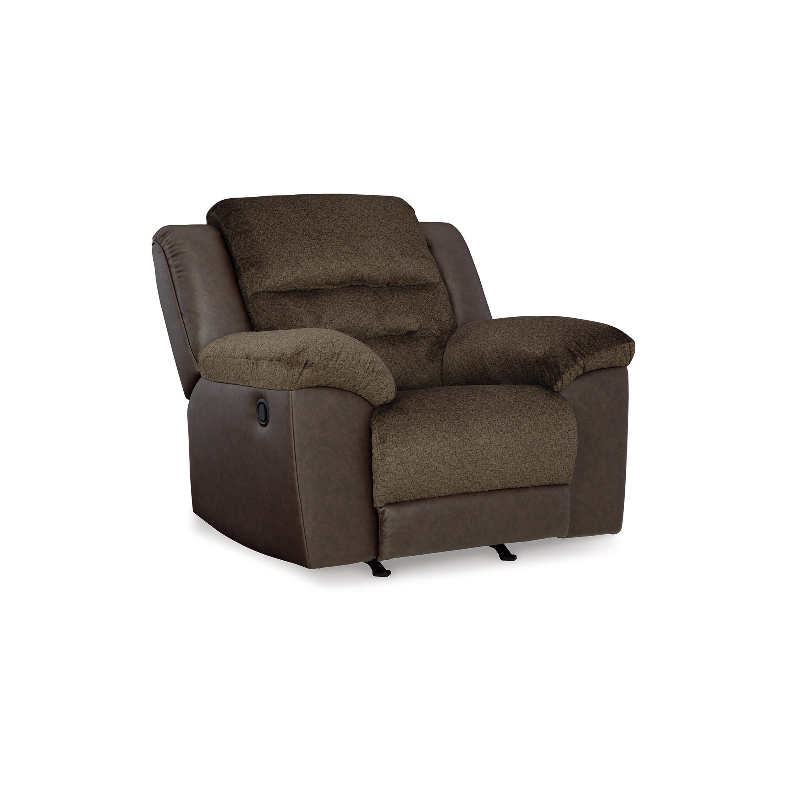 Fauteuil inclinable à bascule manuel Orman, similicuir marron chocolat mat