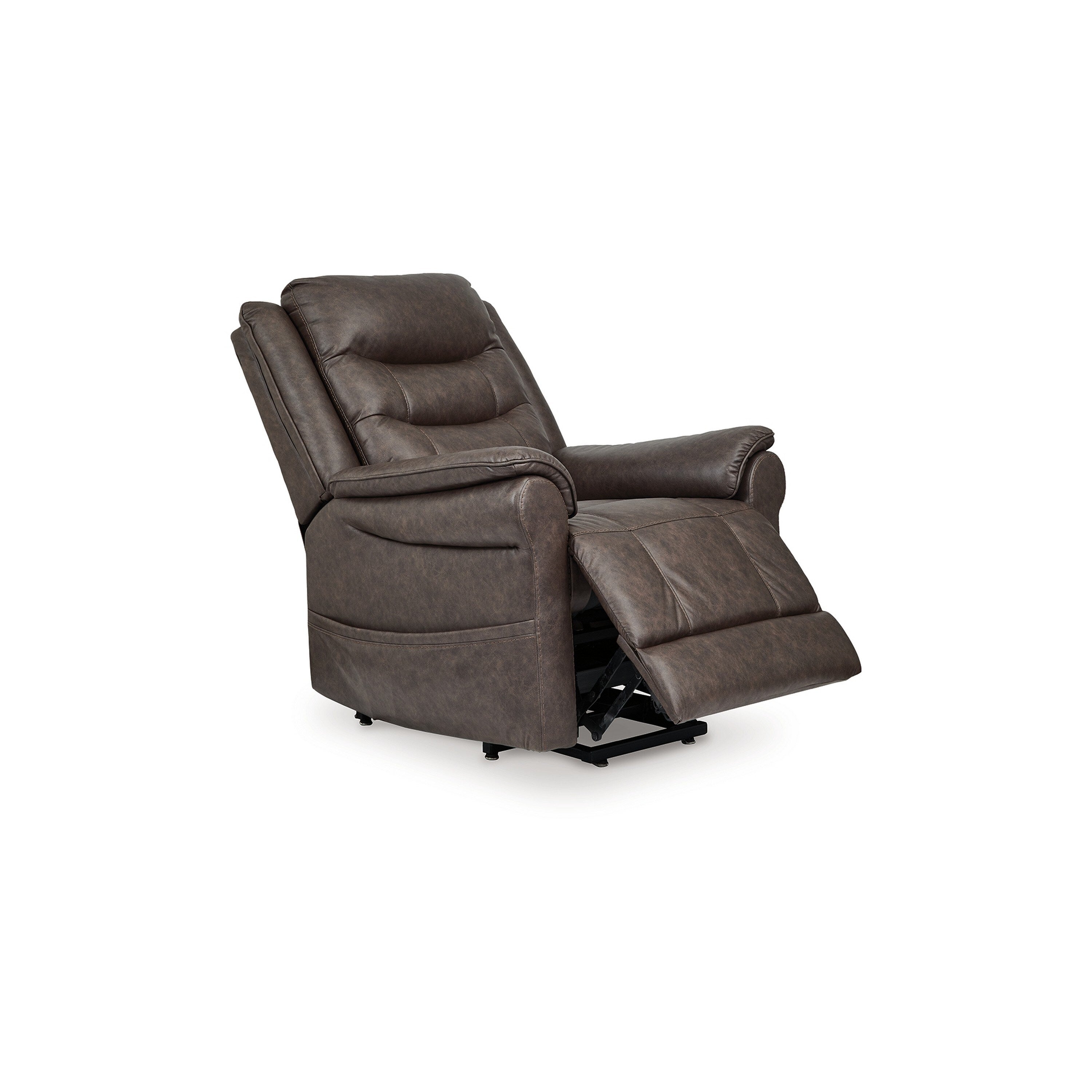 Fauteuil inclinable releveur électrique Otim, massage thermique de 35 pouces, similicuir marron