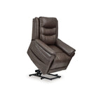 Fauteuil inclinable releveur électrique Otim, massage thermique de 35 pouces, similicuir marron