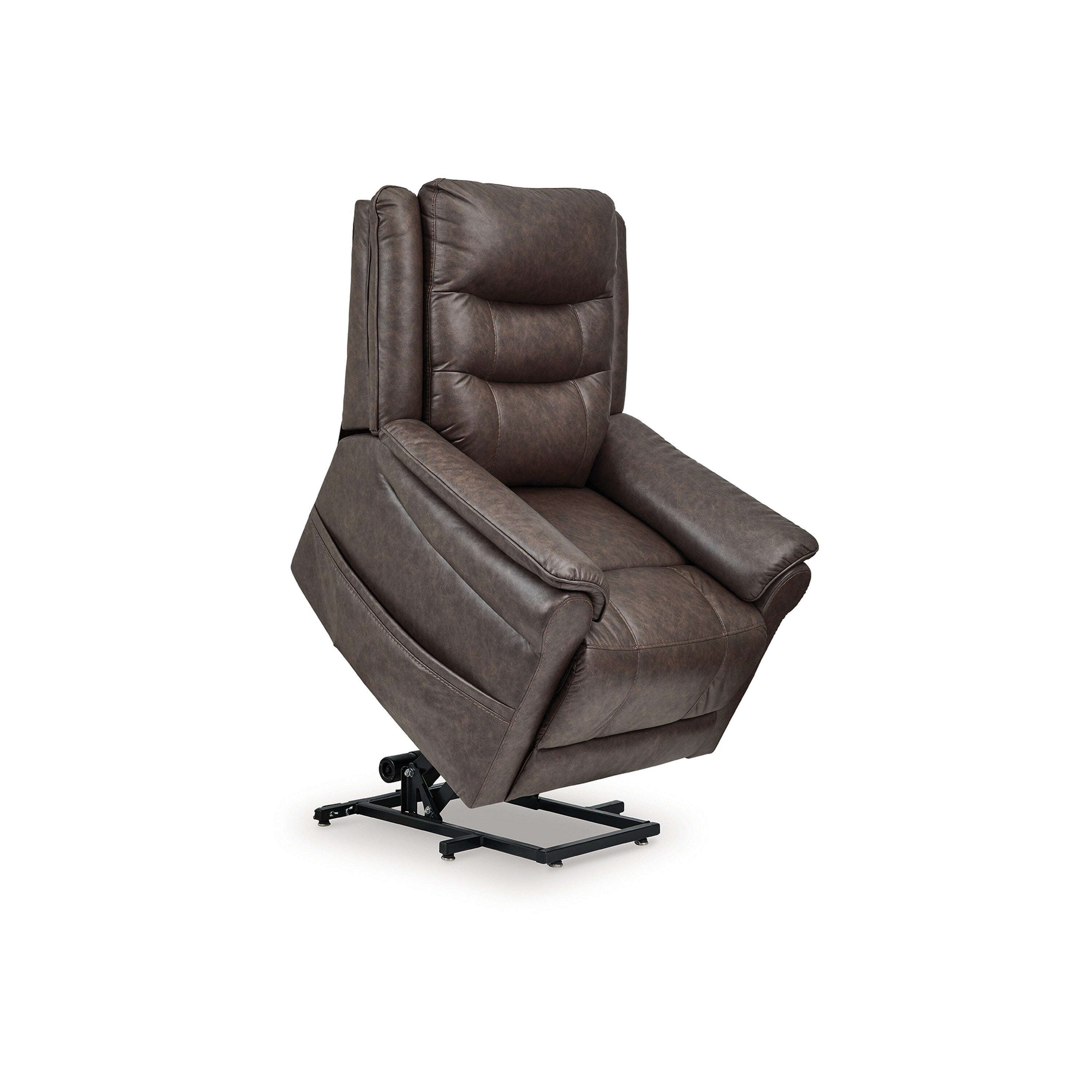 Fauteuil inclinable releveur électrique Otim, massage thermique de 35 pouces, similicuir marron
