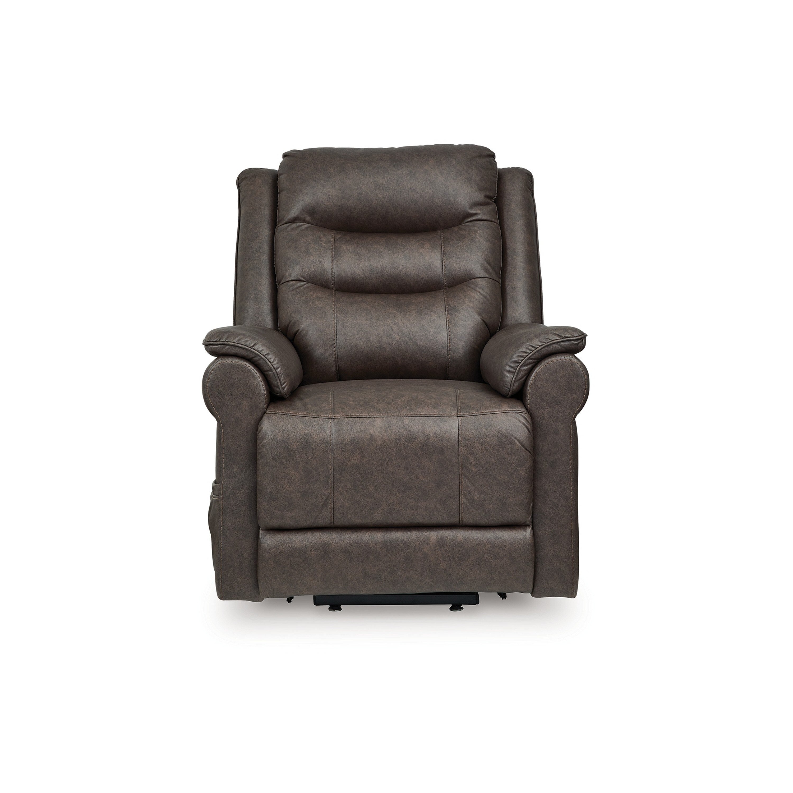 Fauteuil inclinable releveur électrique Otim, massage thermique de 35 pouces, similicuir marron