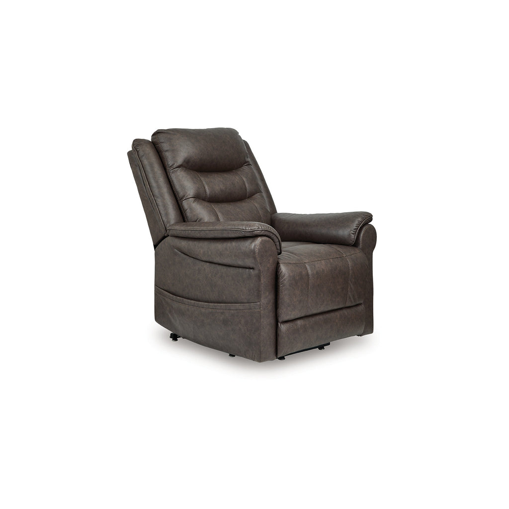 Fauteuil inclinable releveur électrique Otim, massage thermique de 35 pouces, similicuir marron