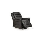 Fauteuil inclinable releveur électrique Otim, 89 cm, massage thermique, similicuir noir