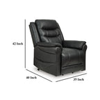 Fauteuil inclinable releveur électrique Otim, 89 cm, massage thermique, similicuir noir