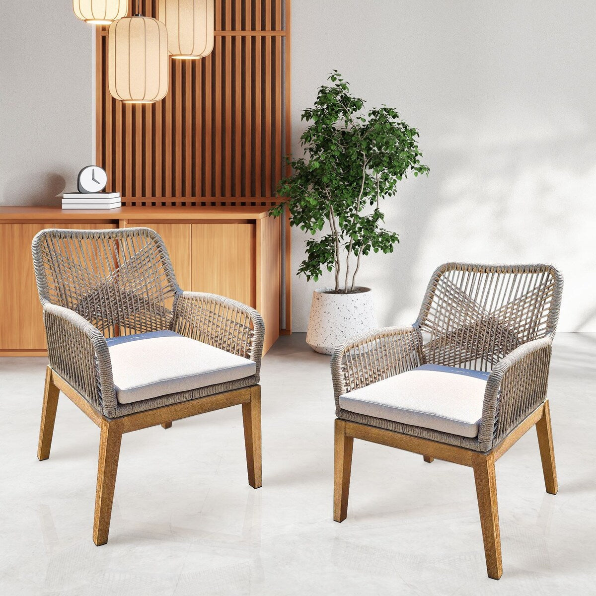 Chaise en corde tressée Ottawa - Naturel (ensemble de 2)
