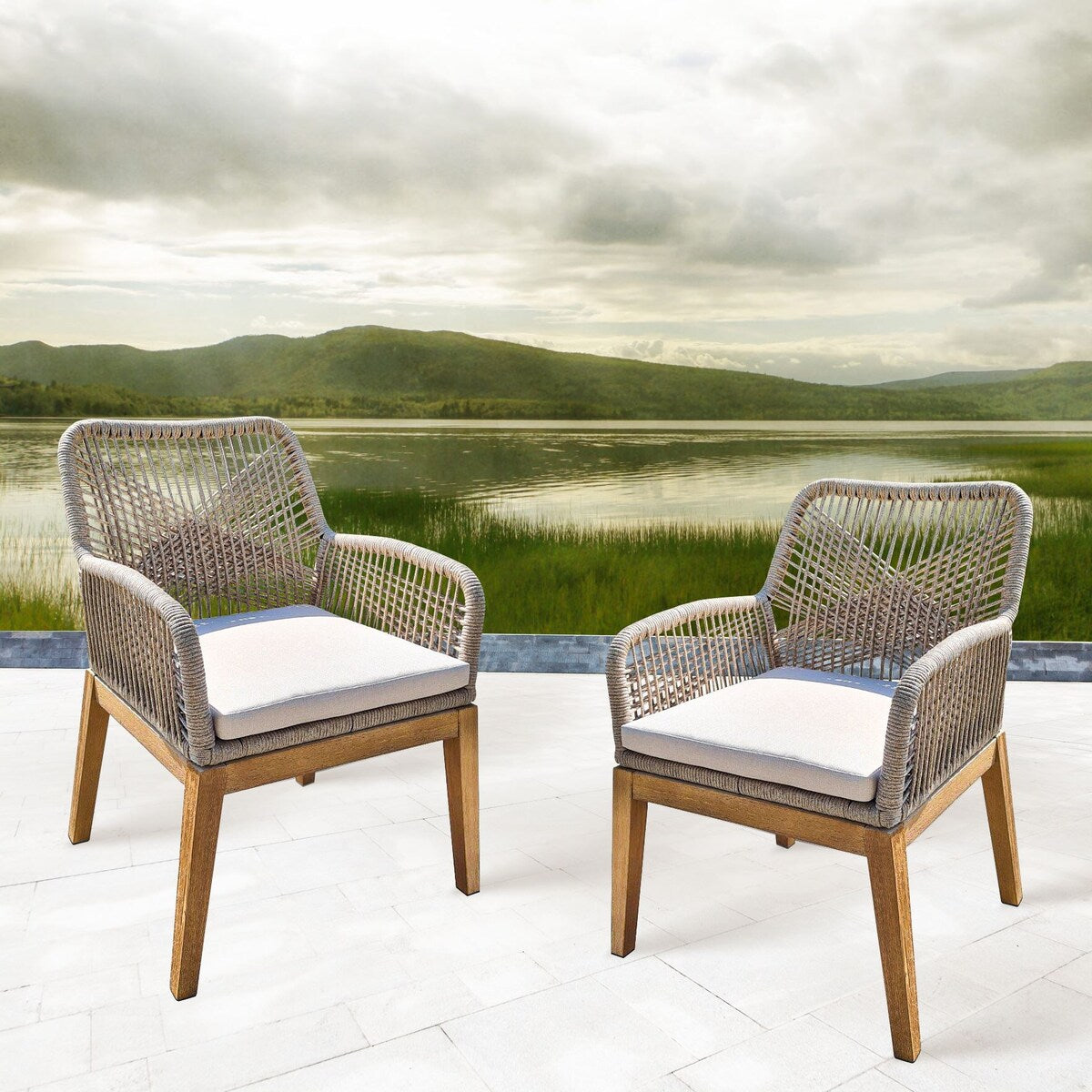 Chaise en corde tressée Ottawa - Naturel (ensemble de 2)