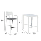 Ensemble de salle à manger de patio extérieur en aluminium 3 pièces