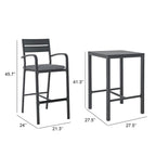 Ensemble de salle à manger de patio extérieur en aluminium 3 pièces