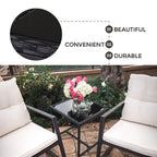 Ensemble bistrot à bascule 3 pièces en osier noir/marron Pheap pour patio extérieur par Havenside Home
