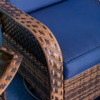 Ensemble de 3 chaises pivotantes à bascule Clarese en rotin et osier pour l'extérieur par Havenside Home