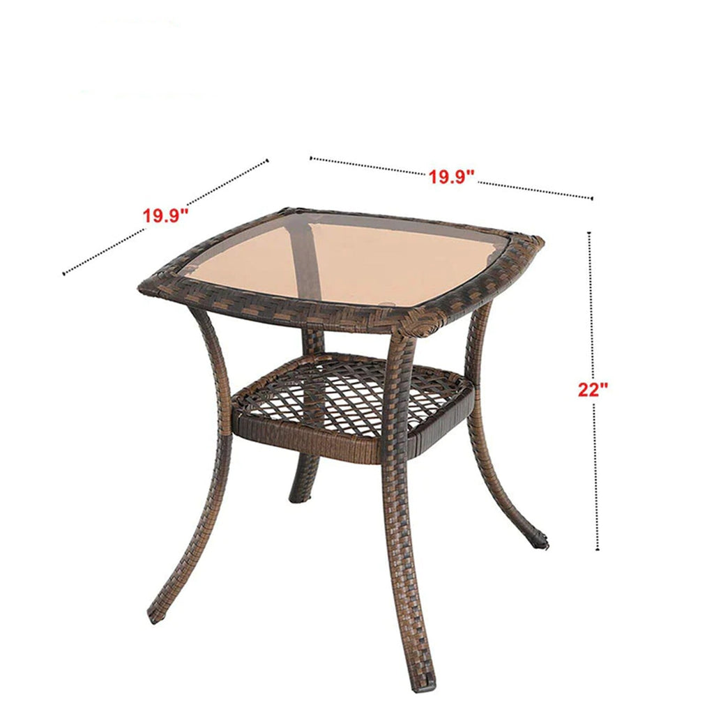 Ensemble de 3 chaises pivotantes à bascule Clarese en rotin et osier pour l'extérieur par Havenside Home