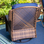 Ensemble de 3 chaises pivotantes à bascule Clarese en rotin et osier pour l'extérieur par Havenside Home