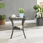 Ensemble de 3 chaises pivotantes et table d'extérieur en osier et acier Gymojoy