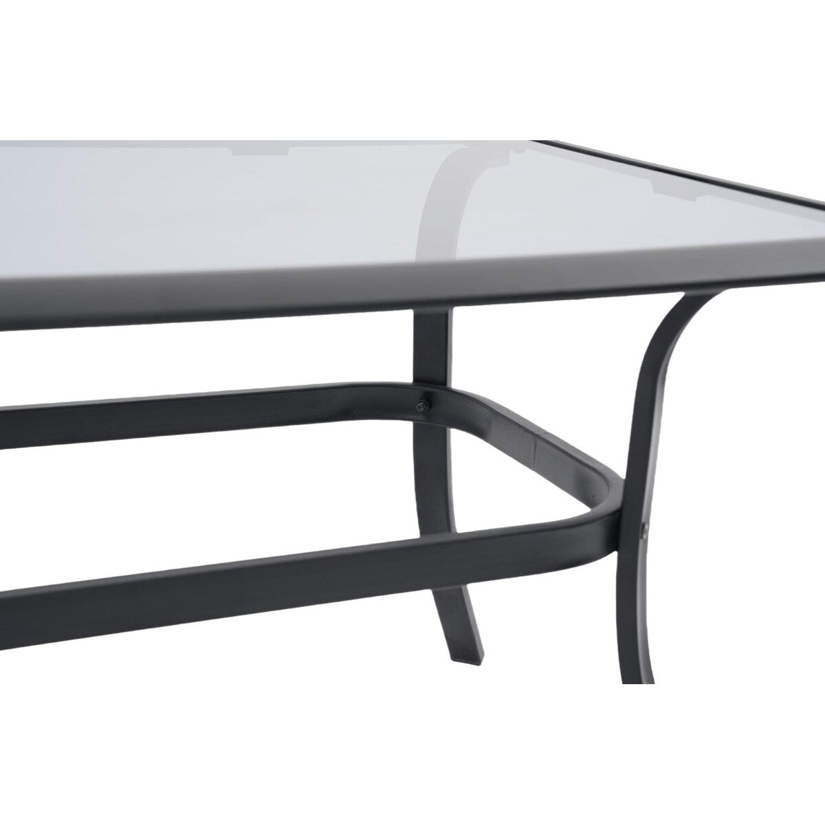 Ensemble de sièges d'extérieur pour 4 personnes, chaise pivotante avec coussins et table en verre trempé