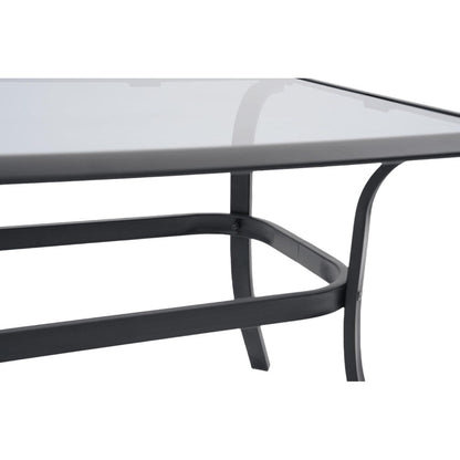 Ensemble de sièges d'extérieur pour 4 personnes, chaise pivotante avec coussins et table en verre trempé