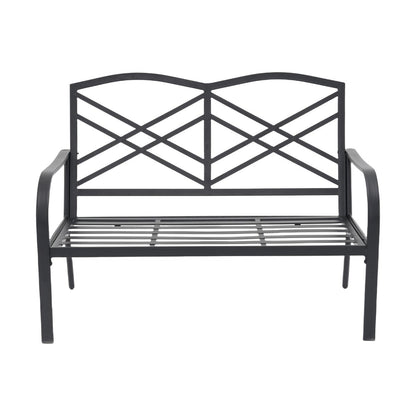 Ensemble de sièges d'extérieur pour 4 personnes, chaise pivotante avec coussins et table en verre trempé