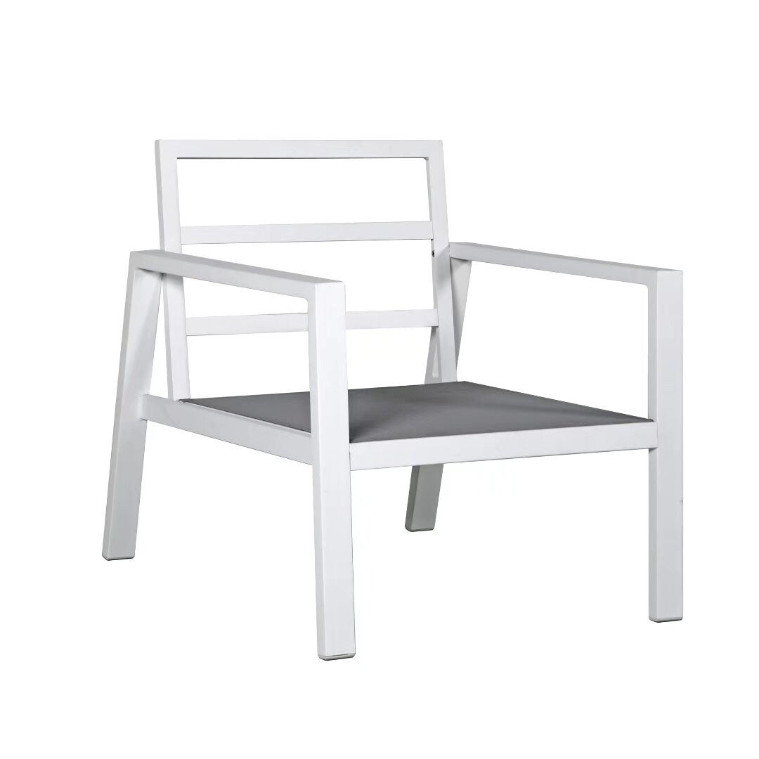 Ensemble de conversation d'extérieur 4 pièces en aluminium rembourré