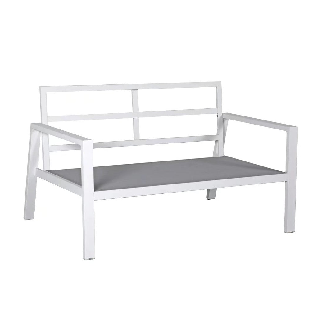 Ensemble de conversation d'extérieur 4 pièces en aluminium rembourré