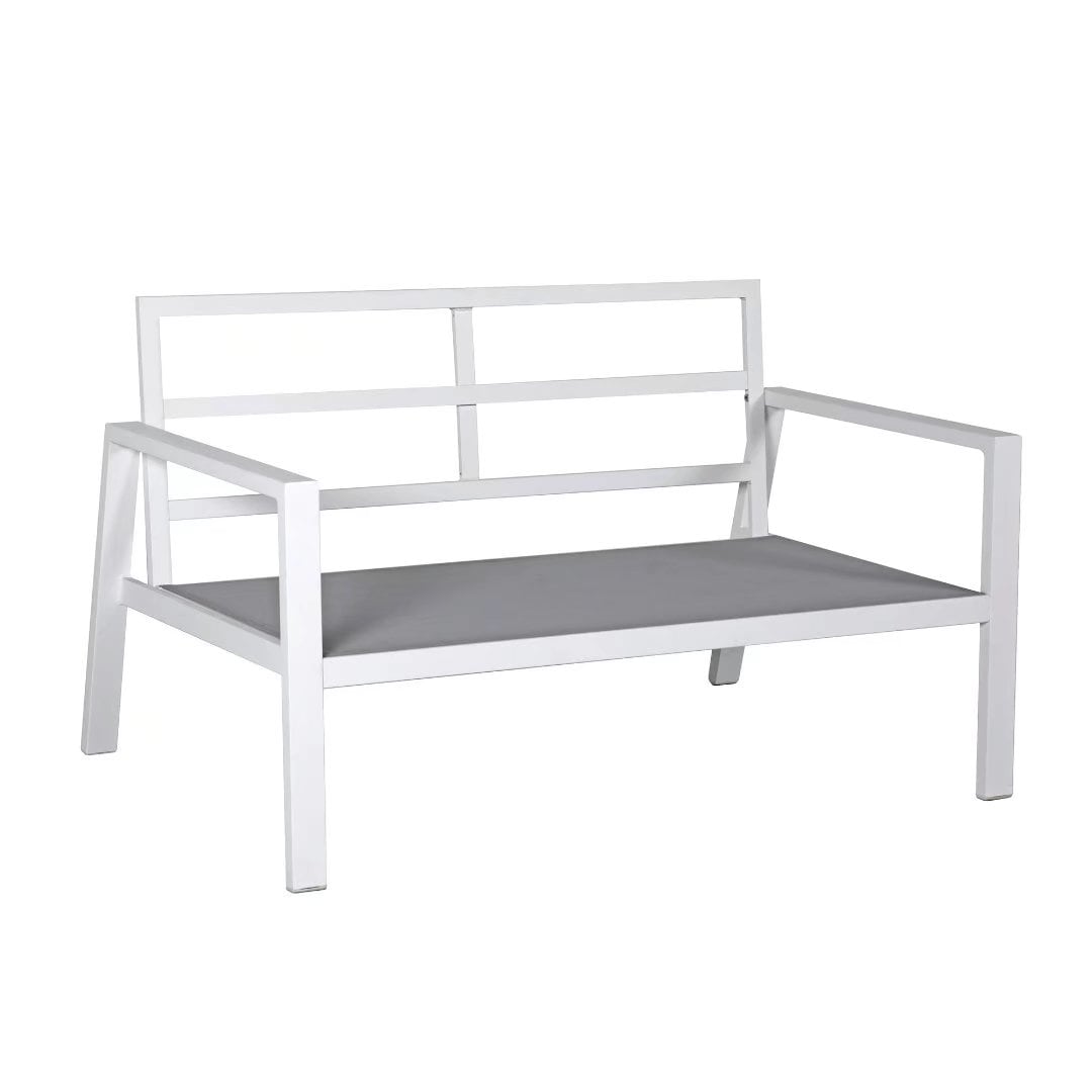 Ensemble de conversation d'extérieur 4 pièces en aluminium rembourré
