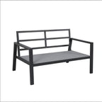 Ensemble de conversation d'extérieur 4 pièces en aluminium rembourré