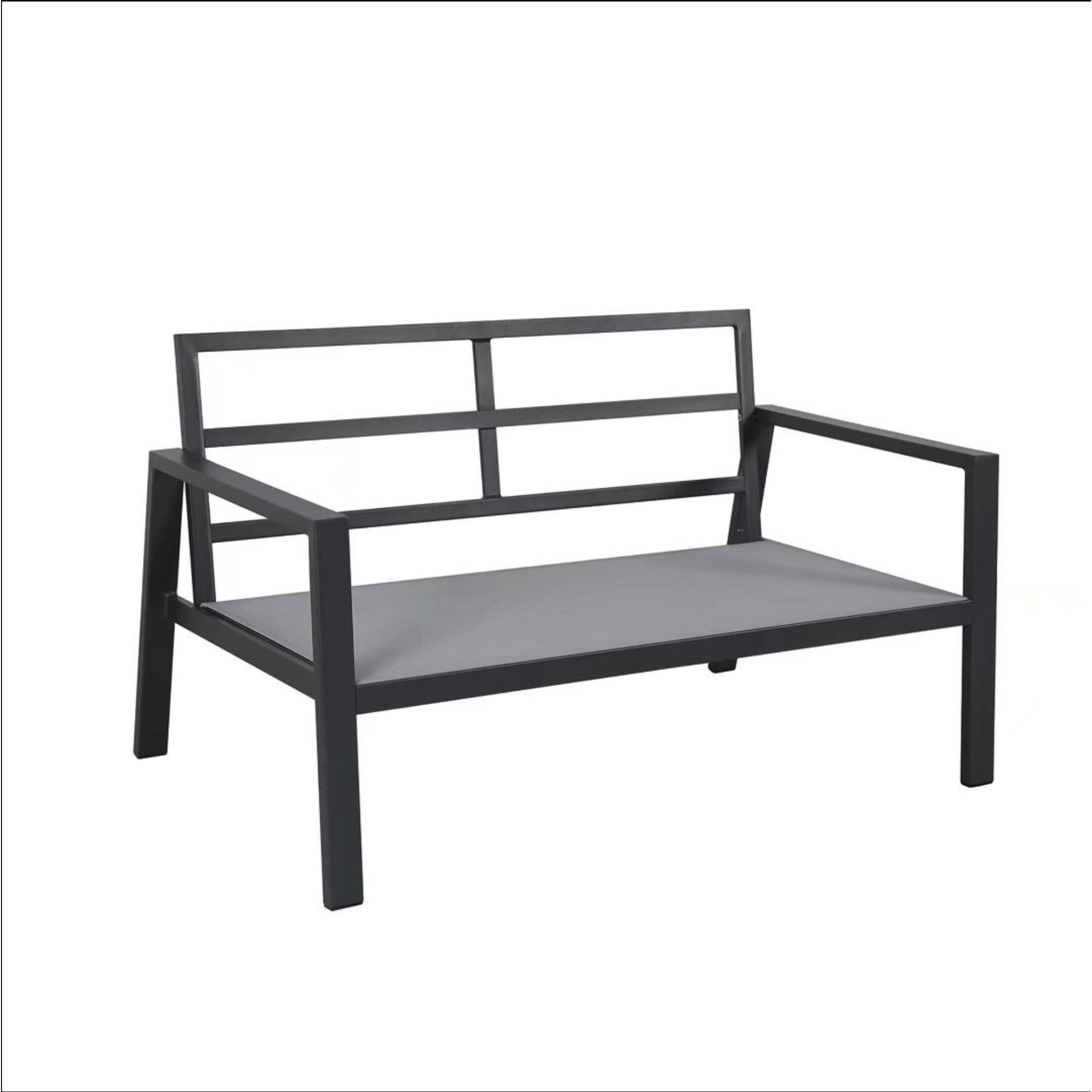 Ensemble de conversation d'extérieur 4 pièces en aluminium rembourré
