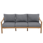 Ensemble de 4 chaises d'extérieur en bois avec table