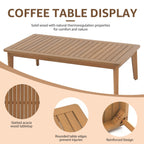 Ensemble de 4 chaises d'extérieur en bois avec table