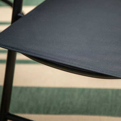 Ensemble de salle à manger d'extérieur 5/7 pièces, chaise pliante inclinable à 7 positions et table en acier avec revêtement électrolytique