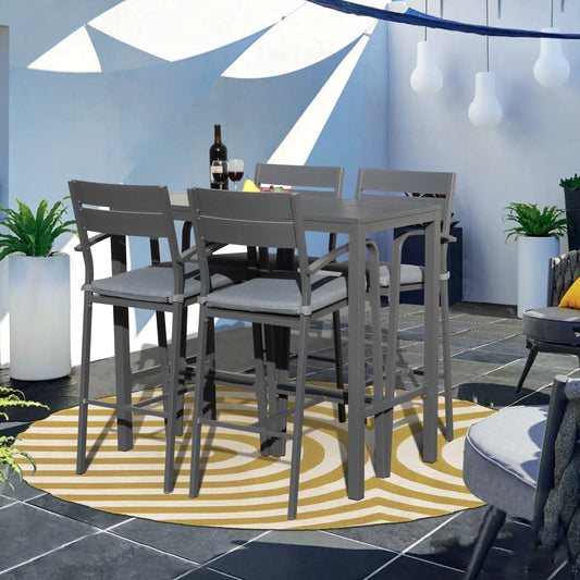 Ensemble de bar en aluminium 5 pièces pour patio