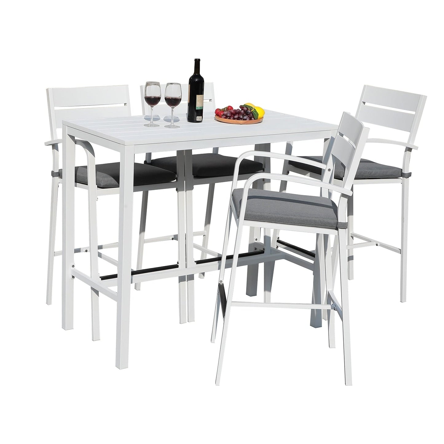 Ensemble de bar en aluminium 5 pièces pour patio