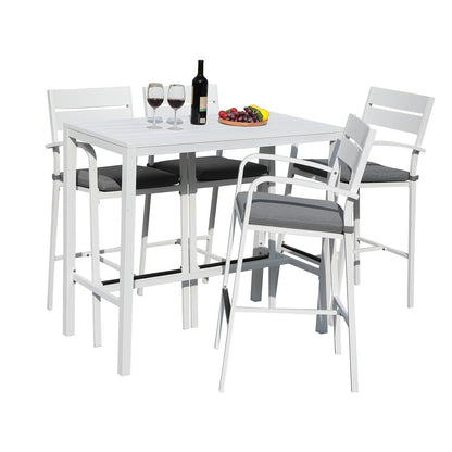 Ensemble de bar en aluminium 5 pièces pour patio
