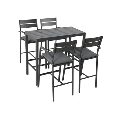 Ensemble de bar en aluminium 5 pièces pour patio