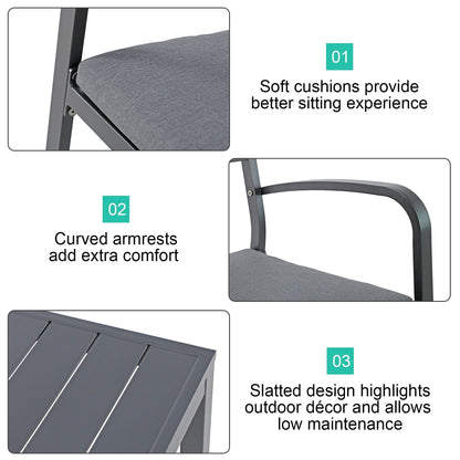 Ensemble de bar en aluminium 5 pièces pour patio