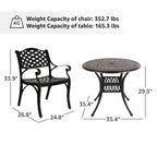 Ensemble de salle à manger d'extérieur 5 pièces en fonte d'aluminium avec trou pour parasol de 5 cm et coussins
