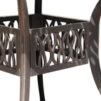 Ensemble de salle à manger d'extérieur 5 pièces en fonte d'aluminium avec trou pour parasol de 5 cm et coussins
