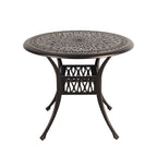 Ensemble de salle à manger d'extérieur 5 pièces en fonte d'aluminium avec trou pour parasol de 5 cm et coussins