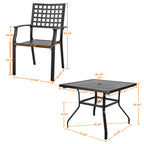 Ensemble de salle à manger d'extérieur 5 pièces avec trou pour parasol de 1,57 po