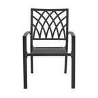 Ensemble de salle à manger d'extérieur 5 pièces, chaises empilables et table de 37 pouces - table de 37 pouces