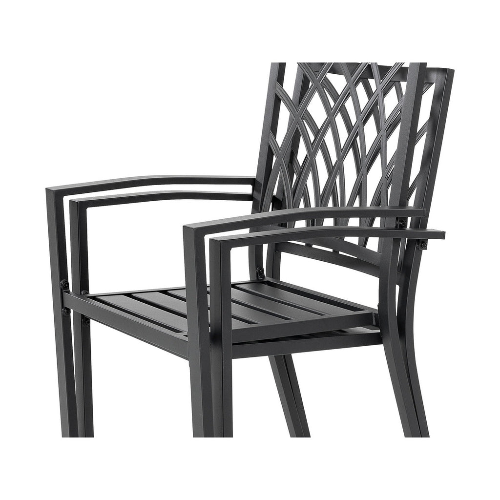 Ensemble de salle à manger d'extérieur 5 pièces, chaises empilables et table de 37 pouces - table de 37 pouces
