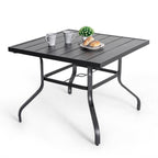 Ensemble de salle à manger d'extérieur 5 pièces, chaises empilables et table de 37 pouces - table de 37 pouces