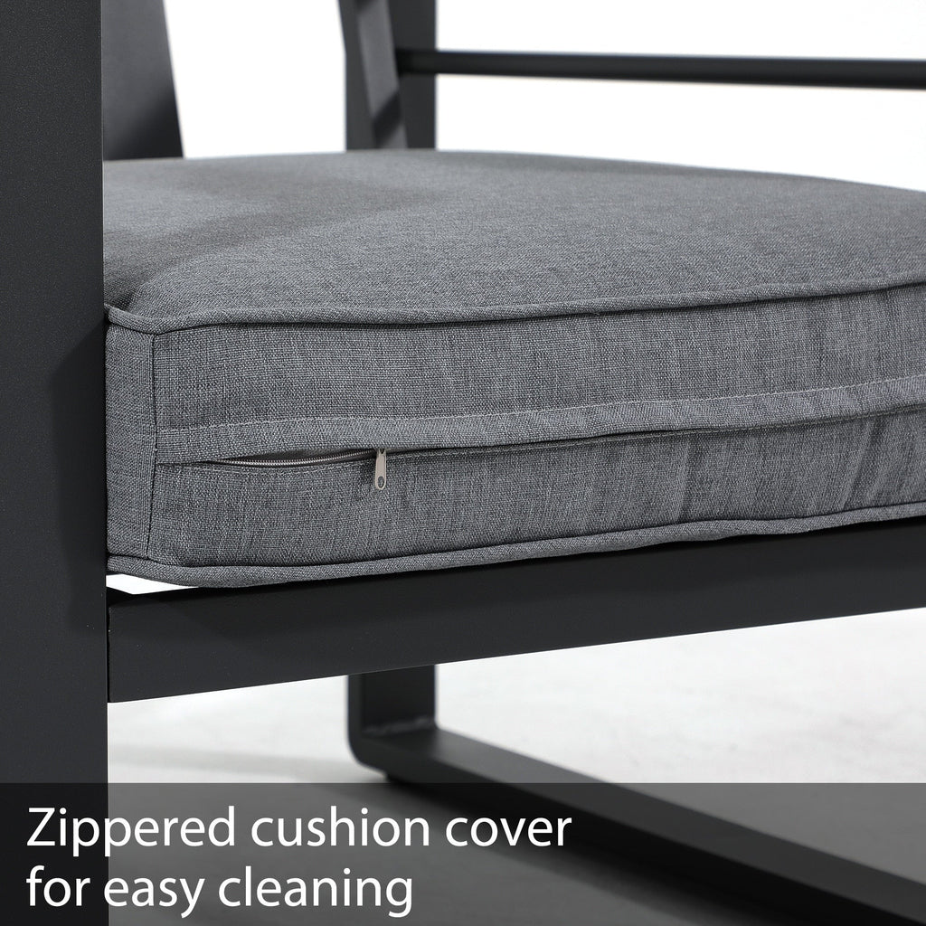 Ensemble de canapés d'extérieur 5 pièces en aluminium avec coussin