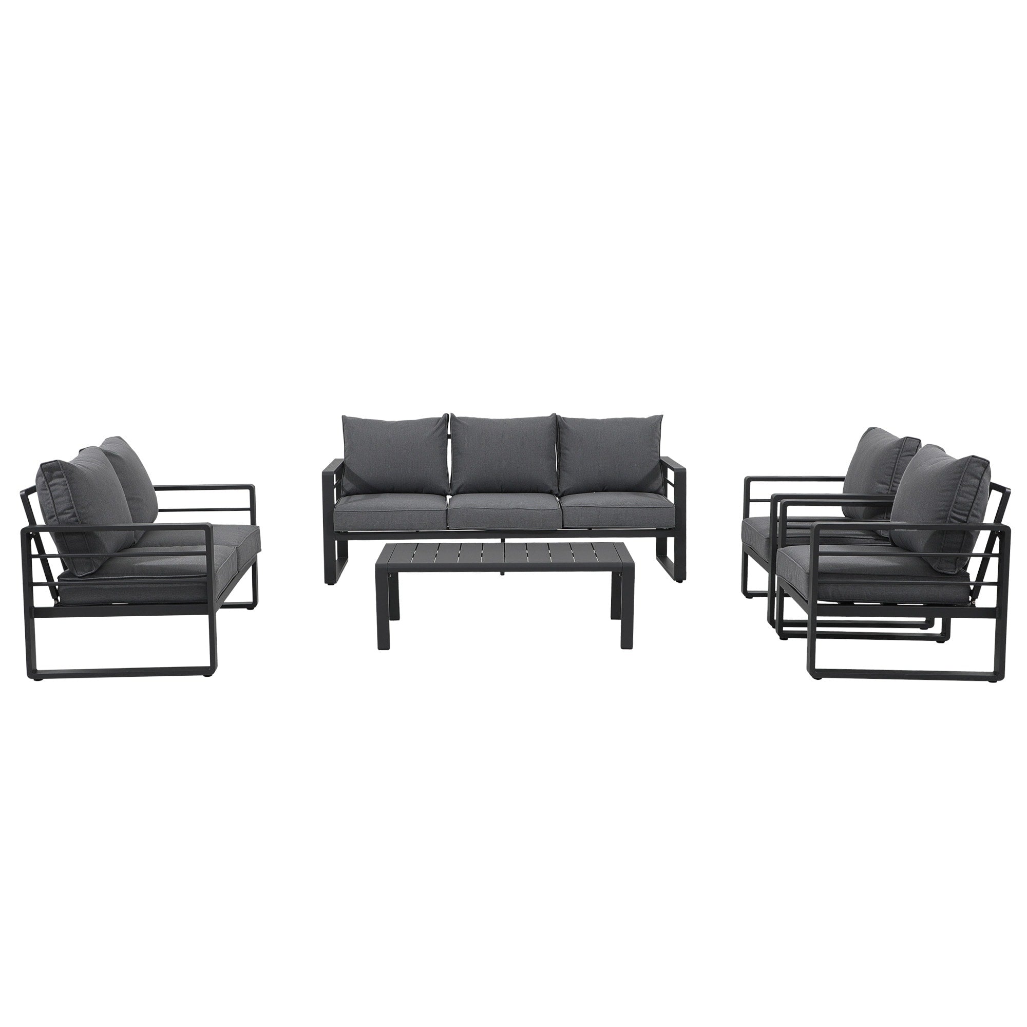 Ensemble de canapés d'extérieur 5 pièces en aluminium avec coussin