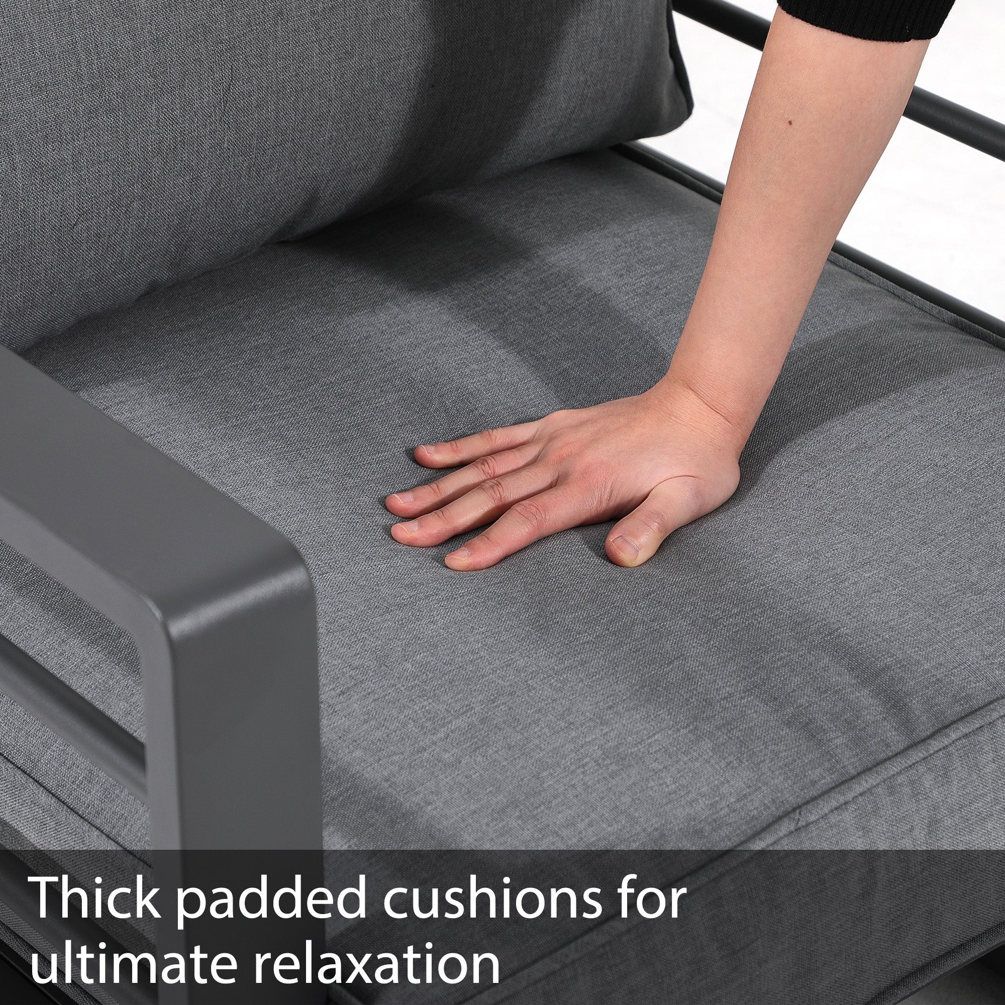 Ensemble de canapés d'extérieur 5 pièces en aluminium avec coussin