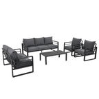 Ensemble de canapés d'extérieur 5 pièces en aluminium avec coussin