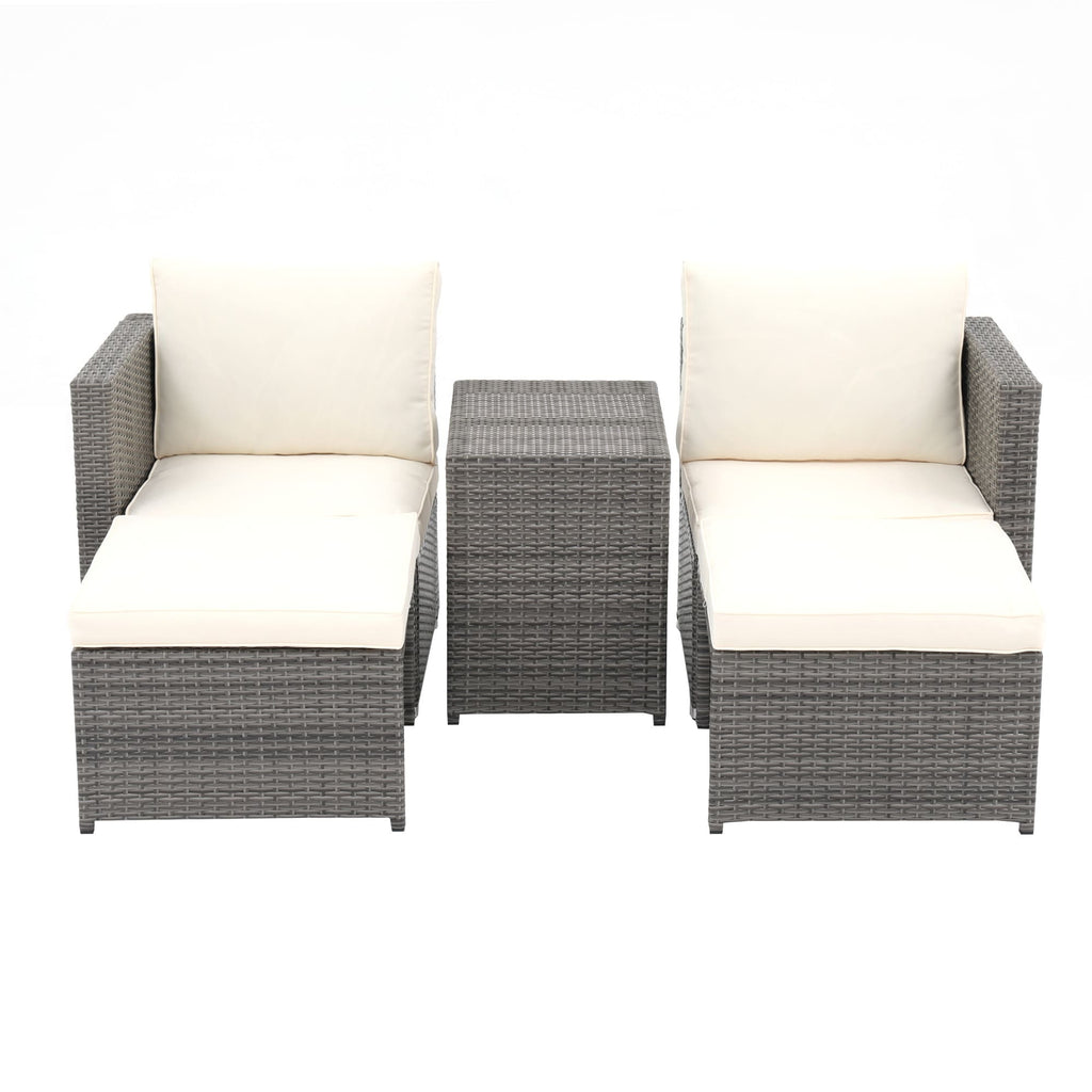 Ensemble de 5 chaises d'extérieur en osier