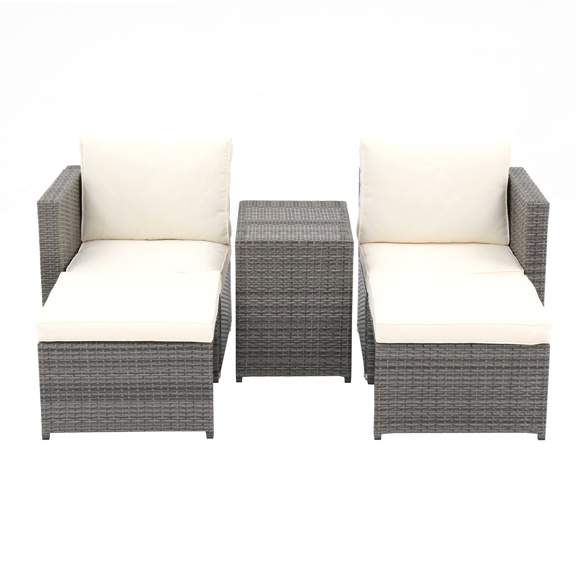 Ensemble de 5 chaises d'extérieur en osier
