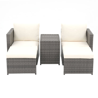 Ensemble de 5 chaises d'extérieur en osier