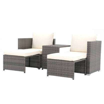 Ensemble de 5 chaises d'extérieur en osier