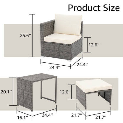 Ensemble de 5 chaises d'extérieur en osier
