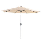 Ensemble de salle à manger d'extérieur 6 pièces MAISON ARTS, 1 table carrée en métal, 4 chaises pliantes réglables et un parasol de 9 pieds